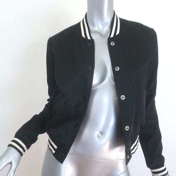 R13 Shrunken Roadie Jacket Black Satin Size Small - Picture 1 of 12